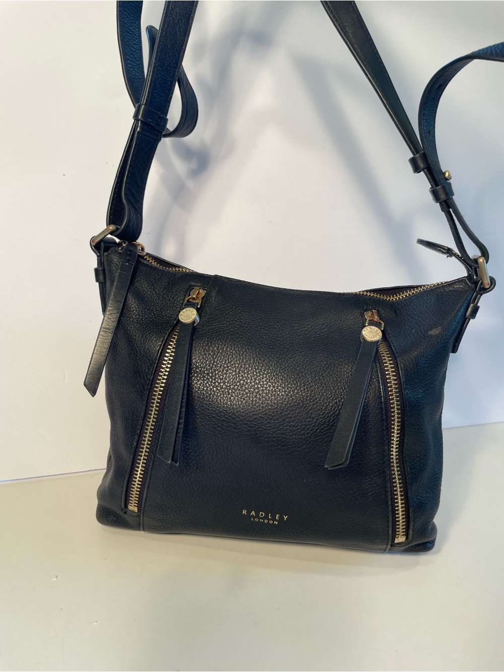 Radley London Black Leather Crossbody Bag Old Money Designer Inside Need Cleaned
